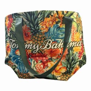 Tommy Bahama Tropical Floral Pineapple Tote Bag Beach Boho Pool Vacation